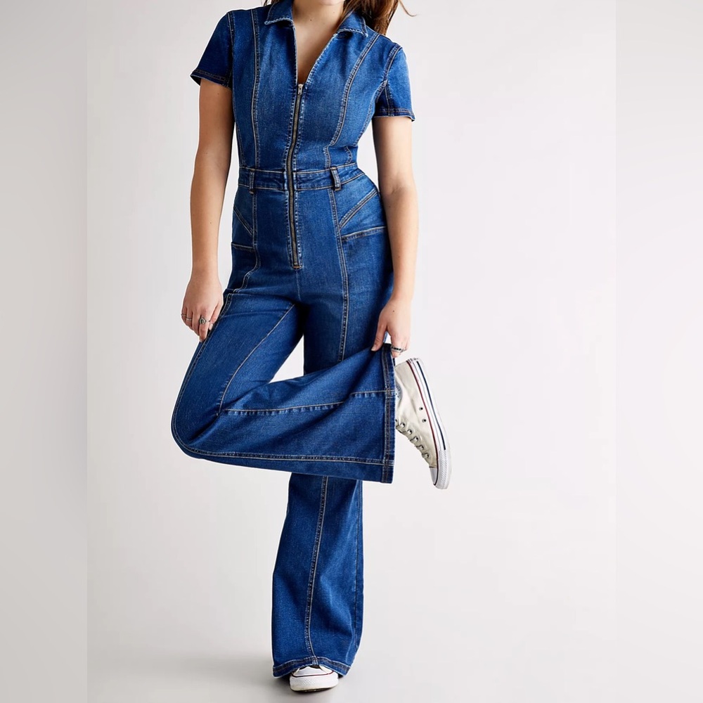 We The Free Denim Flare Jumpsuit
CRVY Denim Love Letters One-Piece